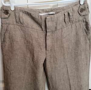Women's Straight Leg Linen Pants in Brown